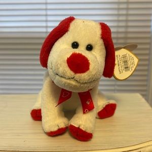 Ty Beanie Babies Heartbeat the Valentine Red Ear Bow Puppy